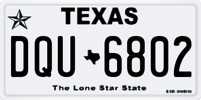 TX license plate DQU6802