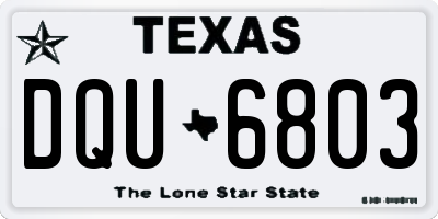 TX license plate DQU6803