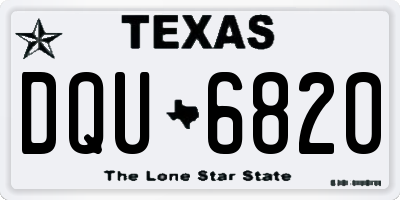 TX license plate DQU6820