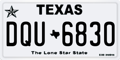 TX license plate DQU6830