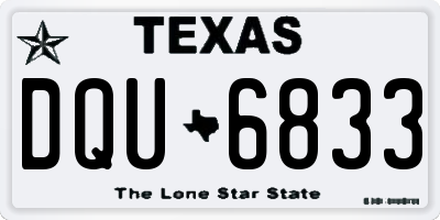 TX license plate DQU6833