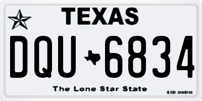 TX license plate DQU6834