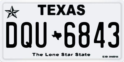 TX license plate DQU6843