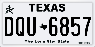 TX license plate DQU6857