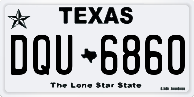 TX license plate DQU6860