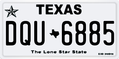 TX license plate DQU6885
