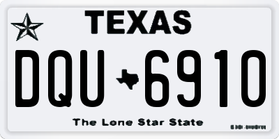 TX license plate DQU6910