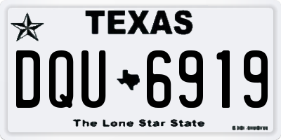 TX license plate DQU6919