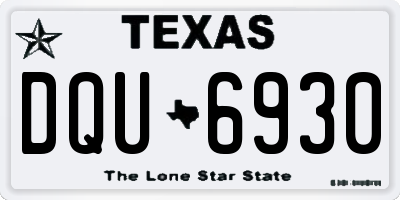 TX license plate DQU6930