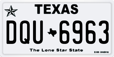 TX license plate DQU6963