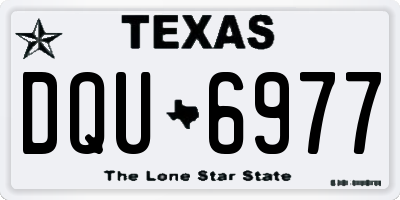 TX license plate DQU6977
