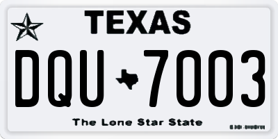 TX license plate DQU7003