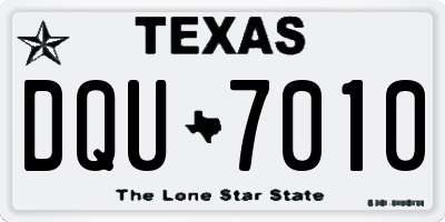 TX license plate DQU7010