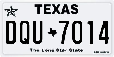 TX license plate DQU7014