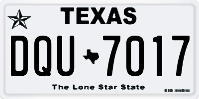 TX license plate DQU7017