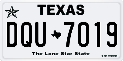 TX license plate DQU7019