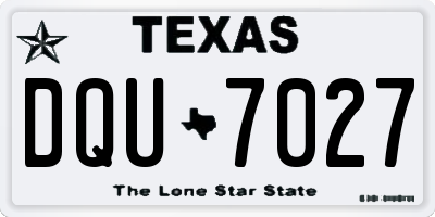 TX license plate DQU7027