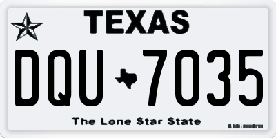 TX license plate DQU7035