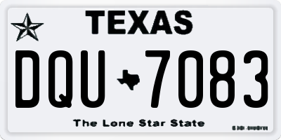 TX license plate DQU7083