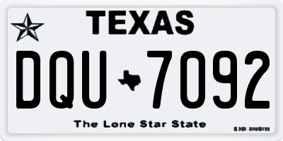 TX license plate DQU7092