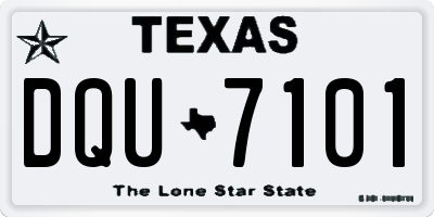 TX license plate DQU7101