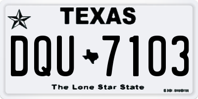 TX license plate DQU7103