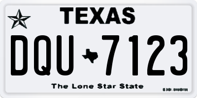 TX license plate DQU7123