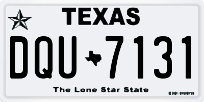 TX license plate DQU7131