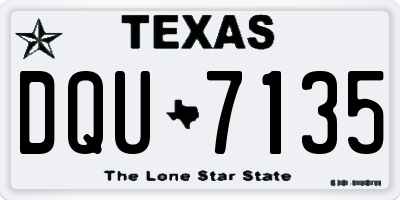 TX license plate DQU7135