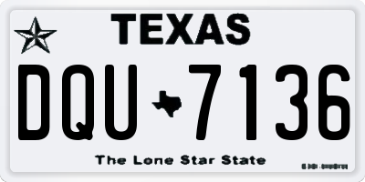 TX license plate DQU7136