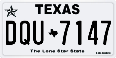 TX license plate DQU7147