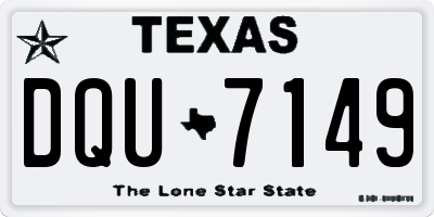 TX license plate DQU7149