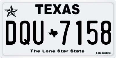 TX license plate DQU7158