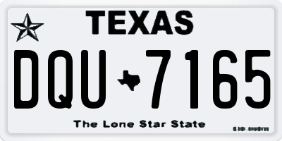 TX license plate DQU7165