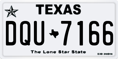 TX license plate DQU7166