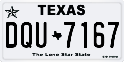 TX license plate DQU7167