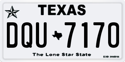 TX license plate DQU7170