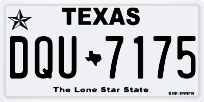 TX license plate DQU7175