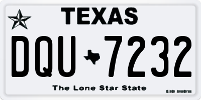 TX license plate DQU7232