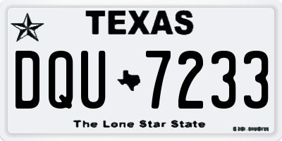 TX license plate DQU7233