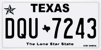 TX license plate DQU7243