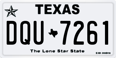 TX license plate DQU7261
