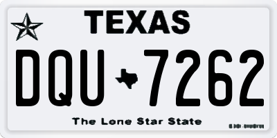 TX license plate DQU7262