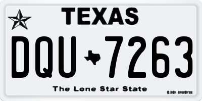 TX license plate DQU7263