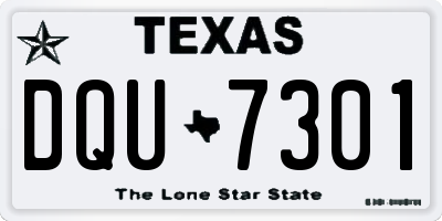 TX license plate DQU7301