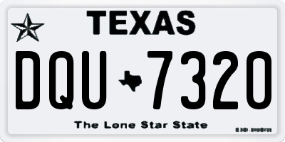 TX license plate DQU7320