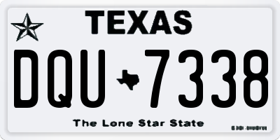 TX license plate DQU7338