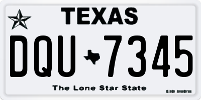 TX license plate DQU7345
