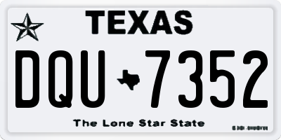 TX license plate DQU7352