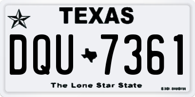TX license plate DQU7361